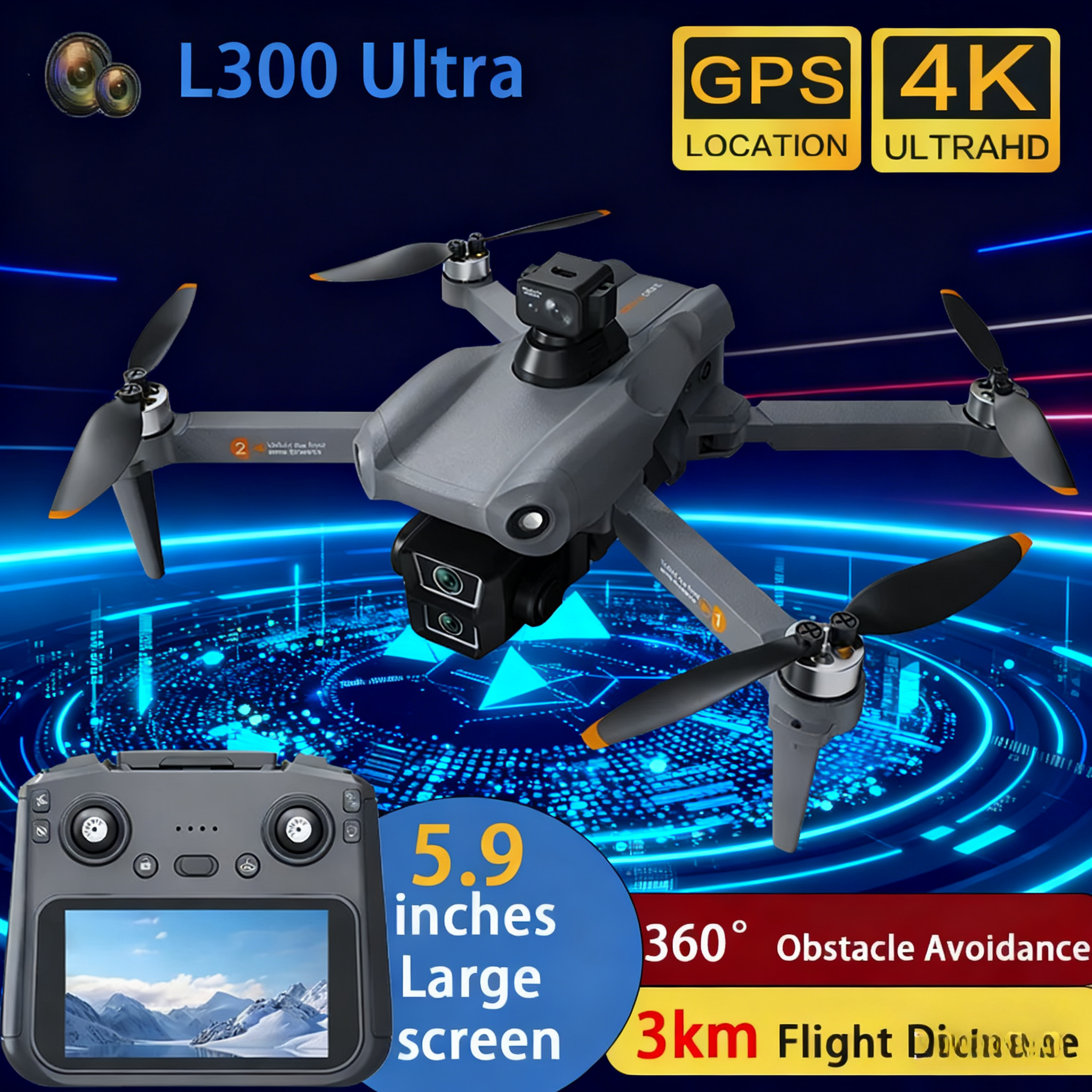 Drone Top Rc - L300 Ultra Drone Professional 4K Wide-Angle