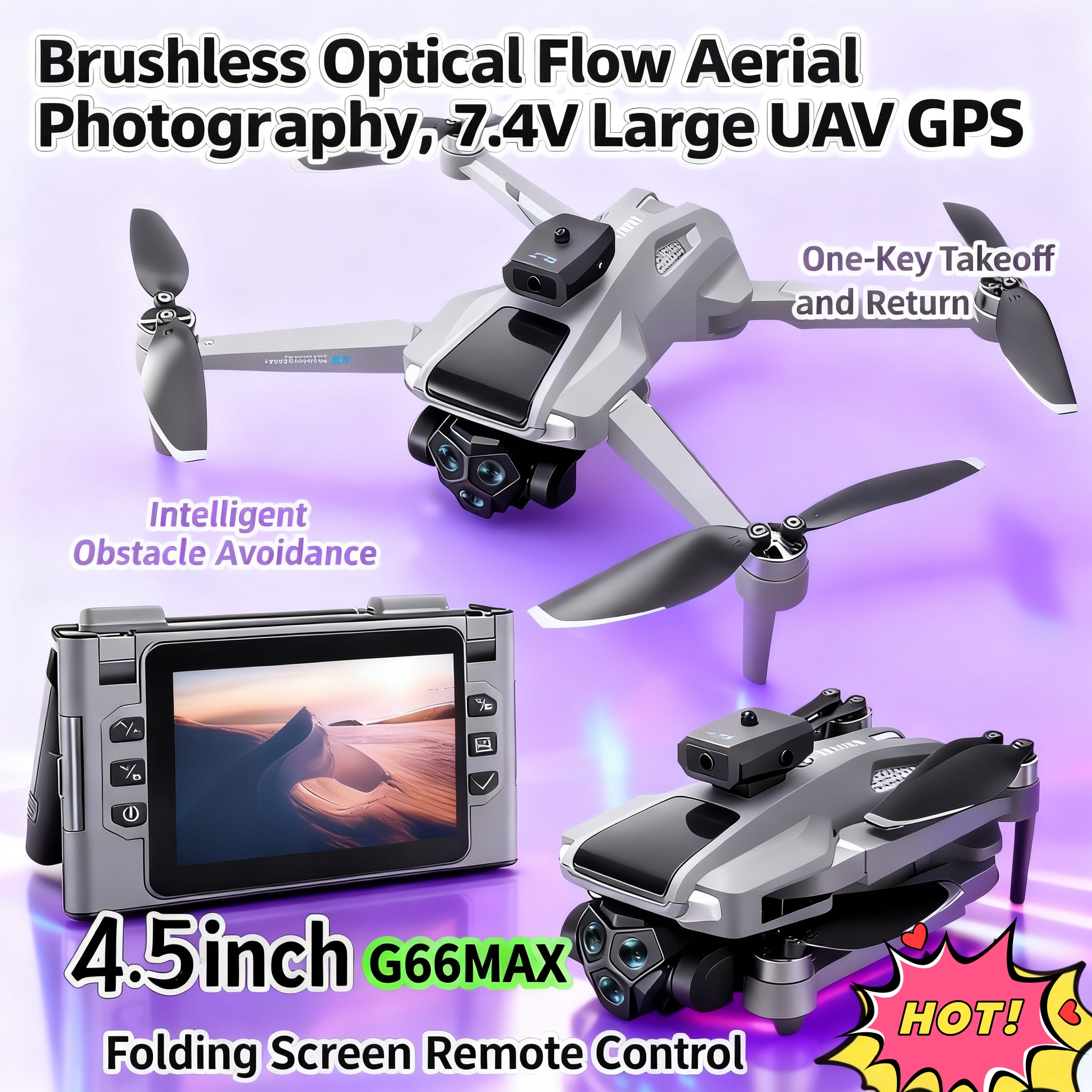 Lyzrc Drone - G66 New GPS Folding Drone 4,5