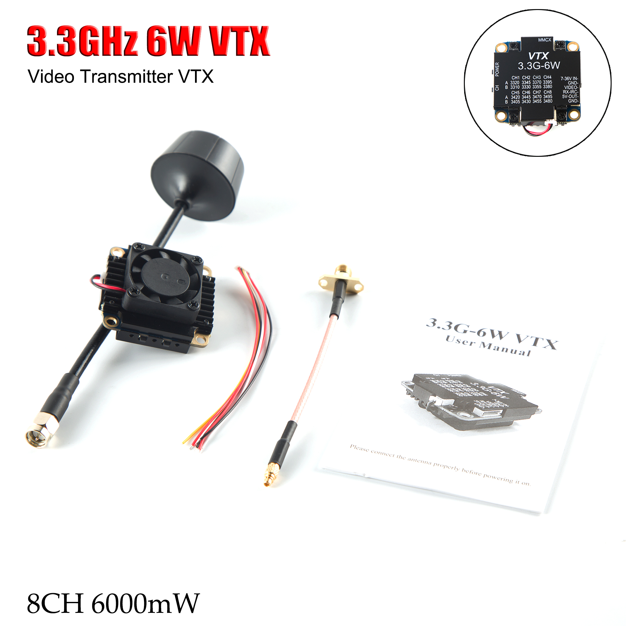 - Remote Control (Rc) Drone - FPV Video Transmitter 3.3G 6W VTX