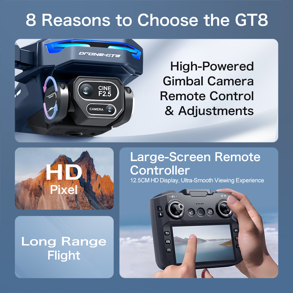 New Hot Sale GT8 Drone 4K Prof - Drone Top Rc ulasan dan harga