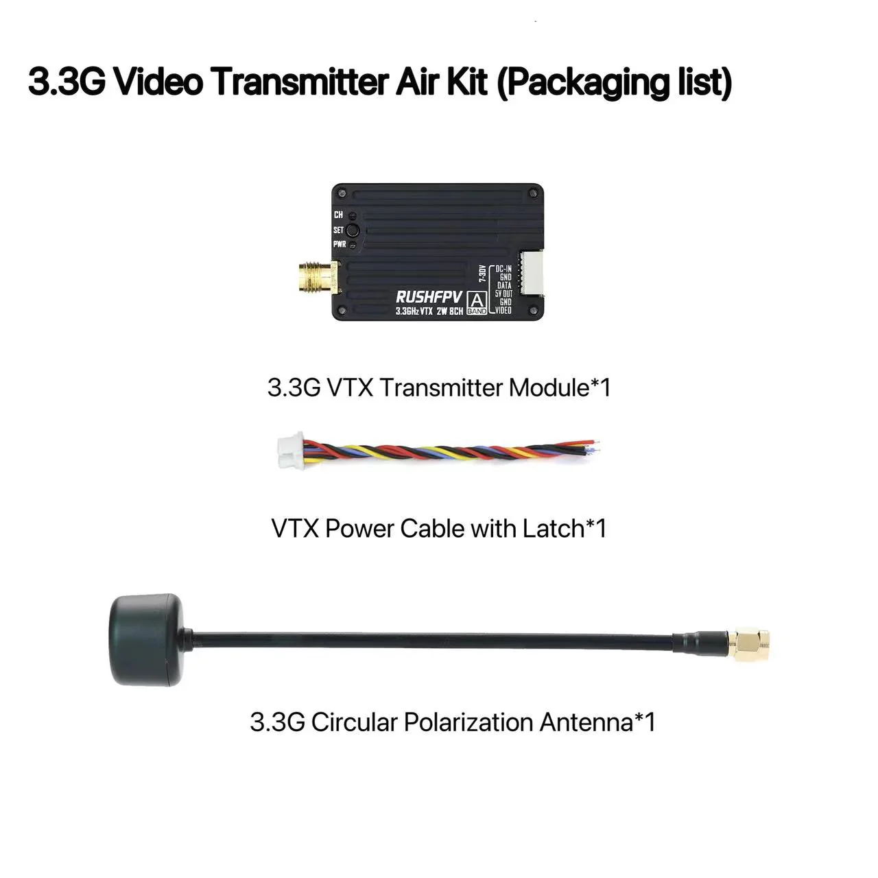 RUSHFPV 3.3G 2W VTX Transmitte - Drone Rc Transmitter And Receiver ulasan dan harga