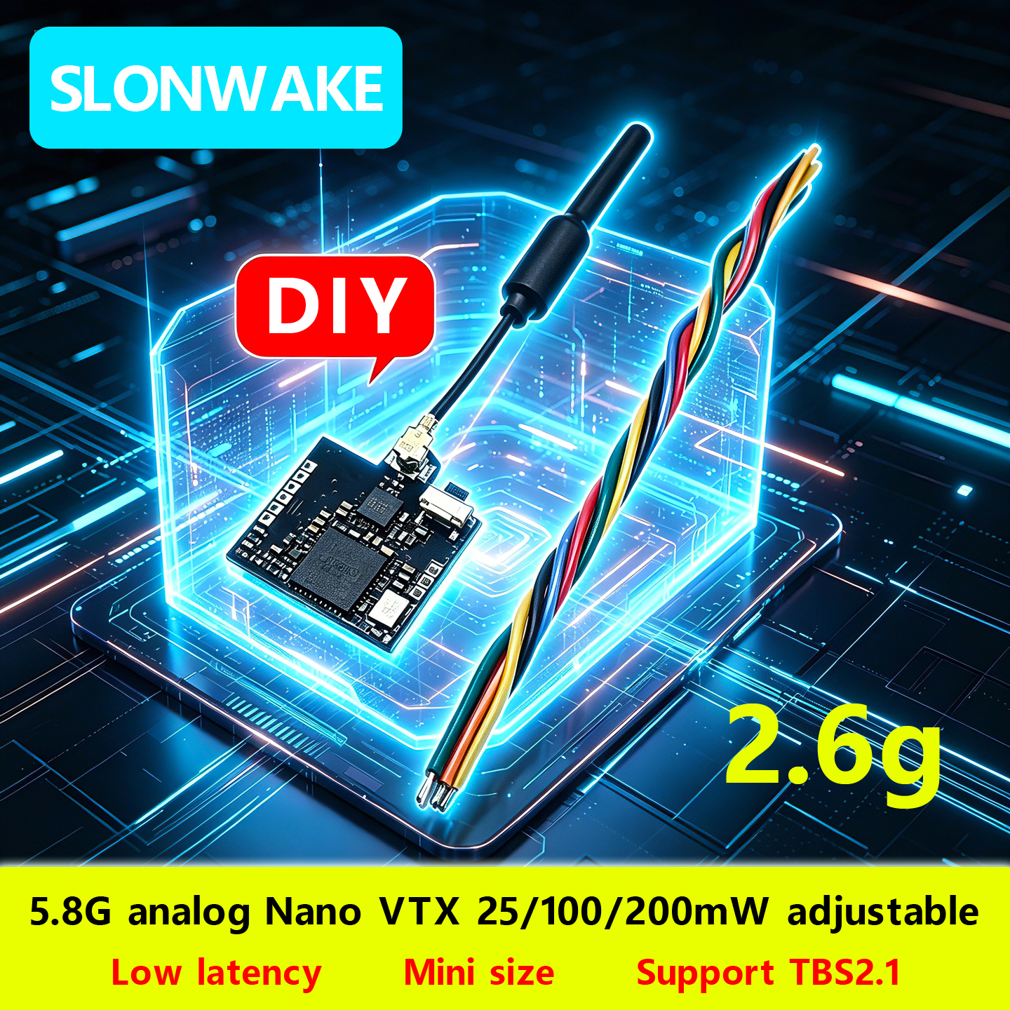 SLONWAKE Nano 5.8G 48CH 200mW  - Drone Rc Transmitter And Receiver ulasan dan harga