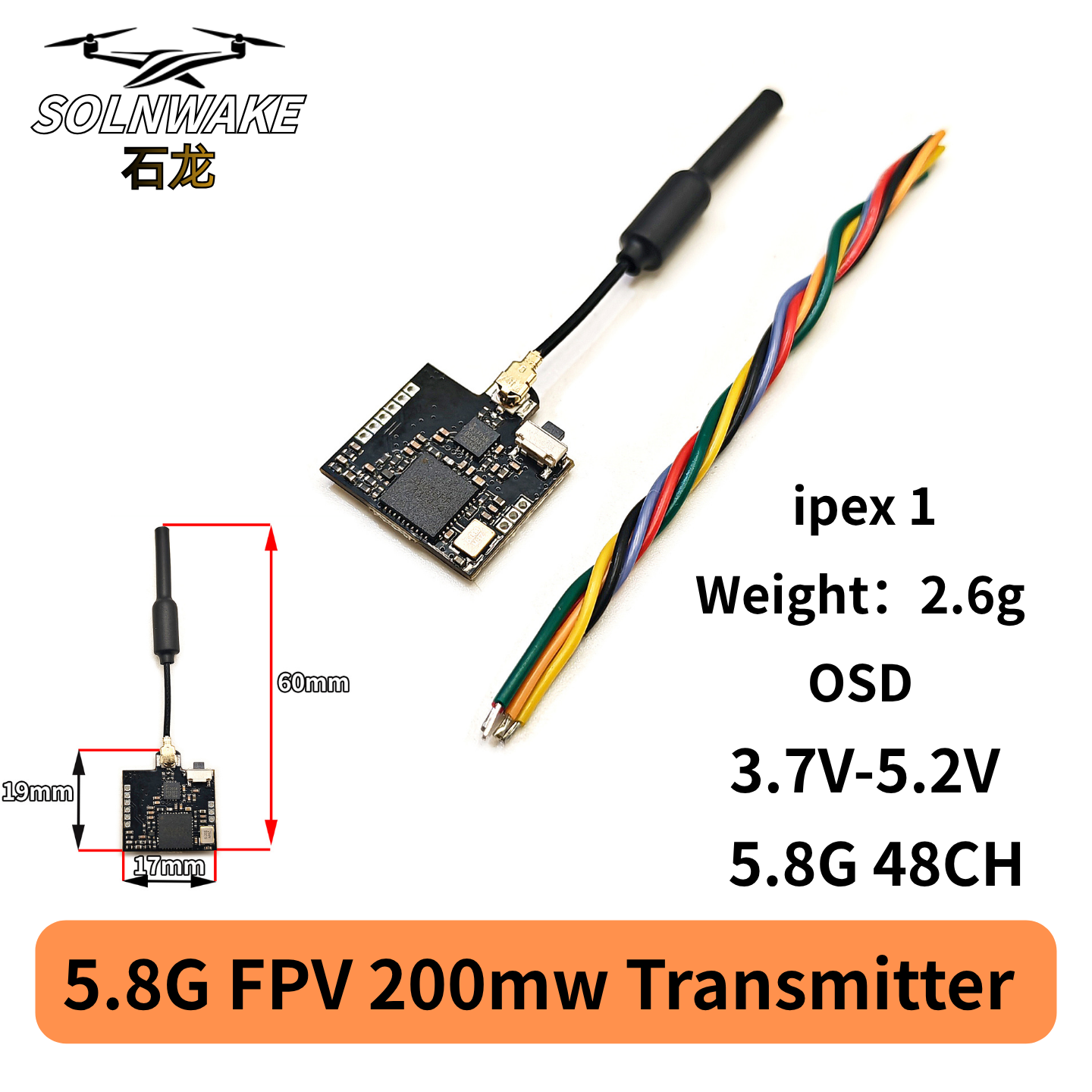 SLONWAKE Nano 5.8G 48CH 200mW  - Drone Rc Transmitter And Receiver ulasan dan harga