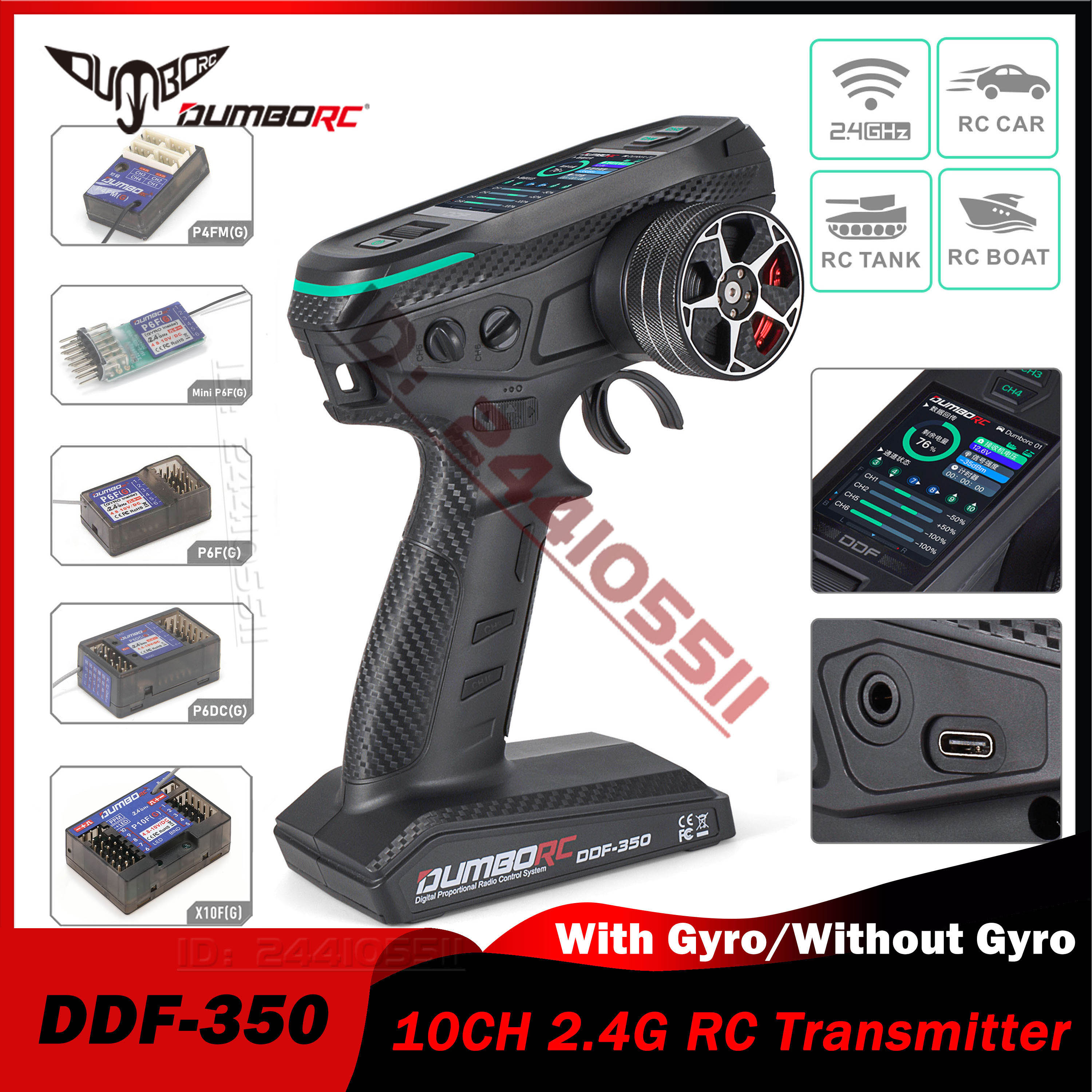 DUMBORC 10CH DDF-350 RC Remote - Telemetry Module Rc ulasan dan harga