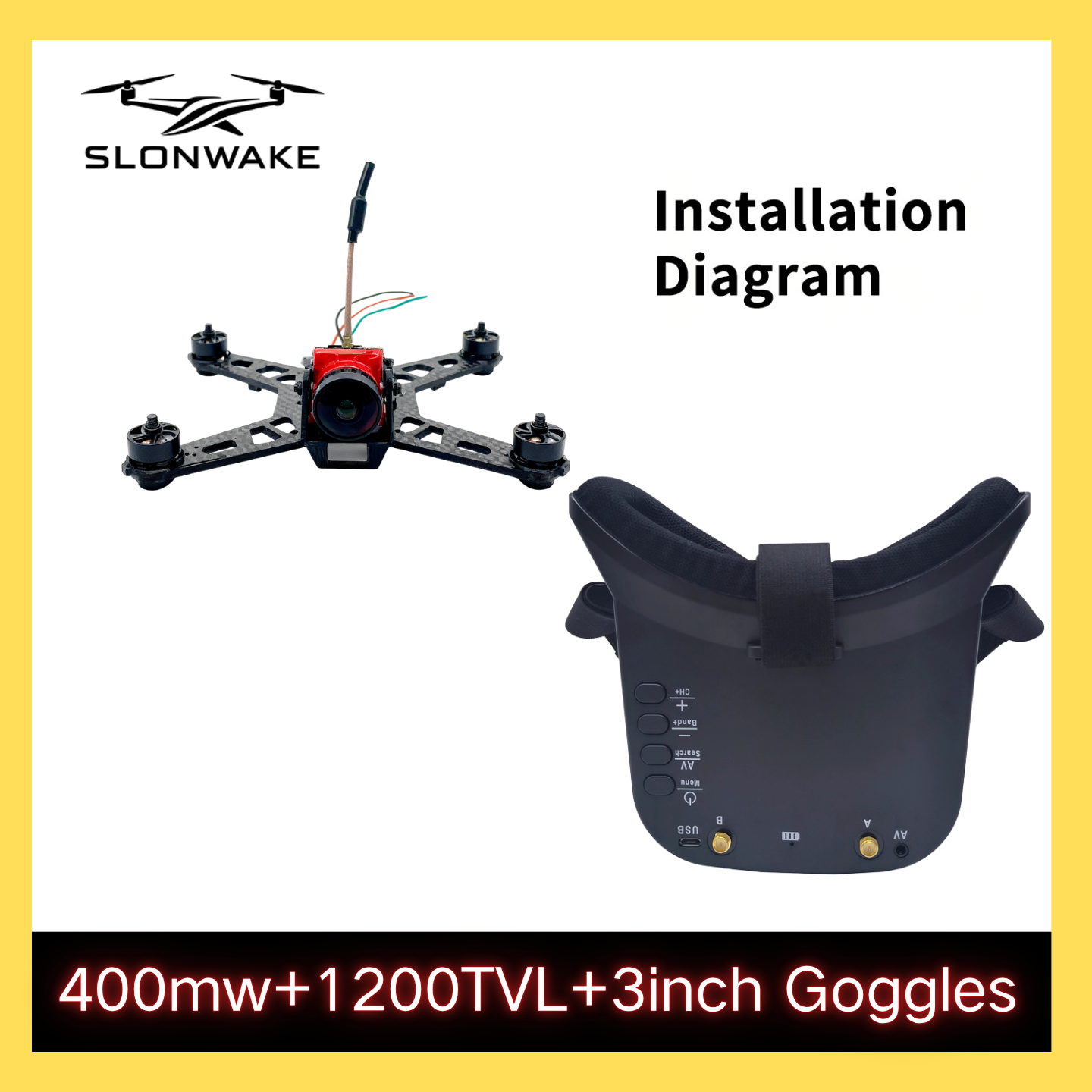 SLONWAKE 5.8G 48CH FPV 400mw V - Drone Rc Transmitter And Receiver ulasan dan harga