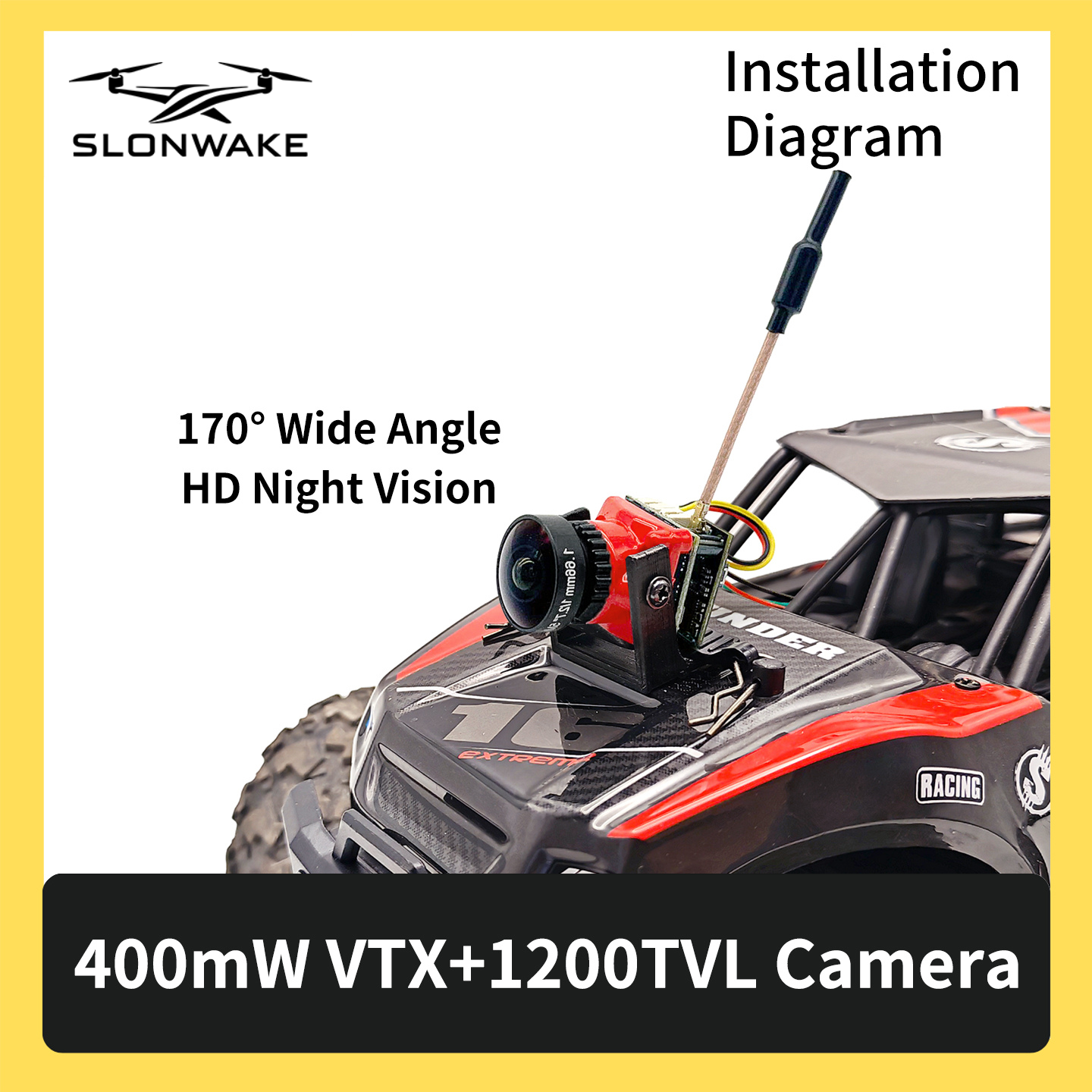 SLONWAKE 5.8G 48CH FPV 400mw V - Drone Rc Transmitter And Receiver ulasan dan harga
