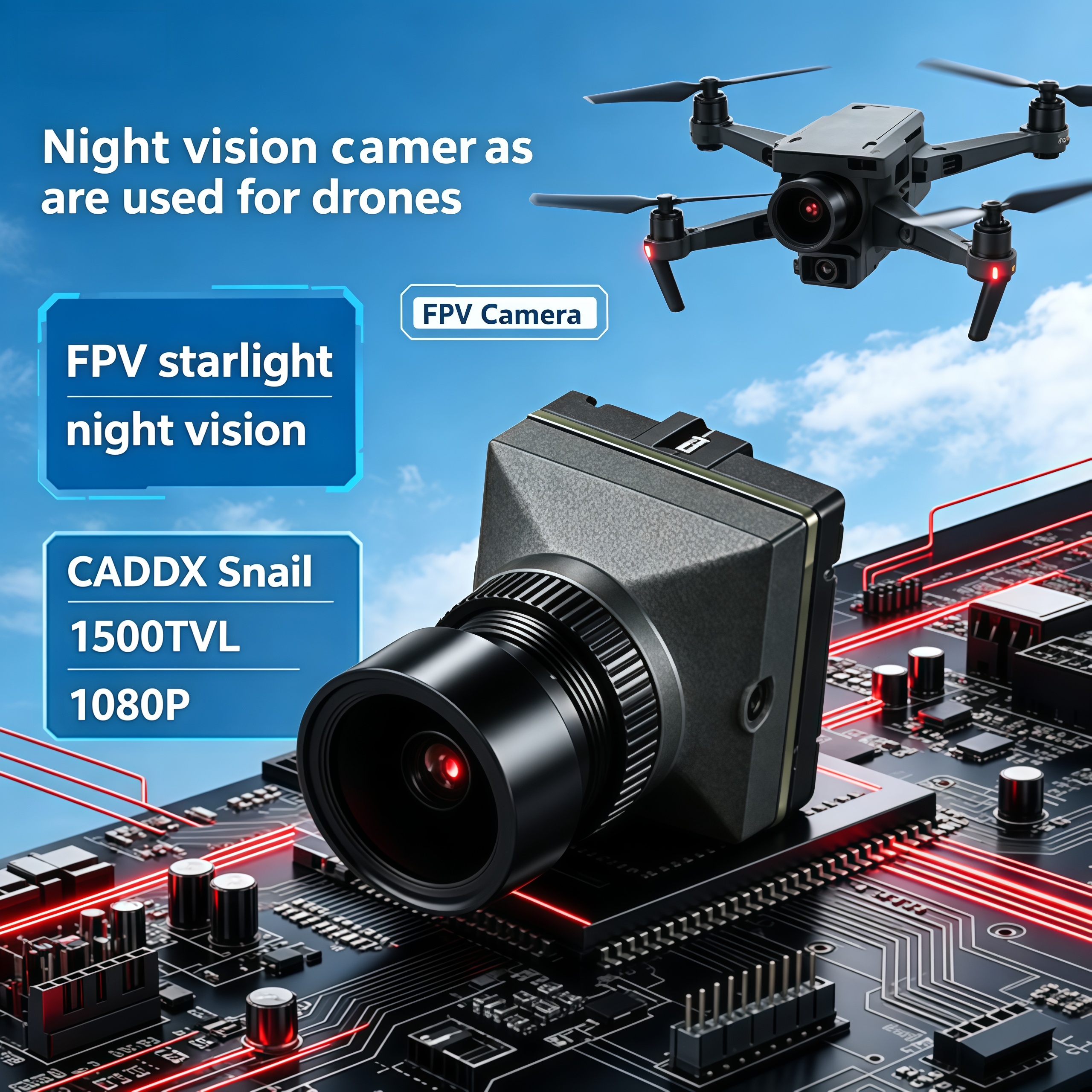 1500TVL HD CADDX Snail FPV Cam - Drone Rc Transmitter And Receiver ulasan dan harga