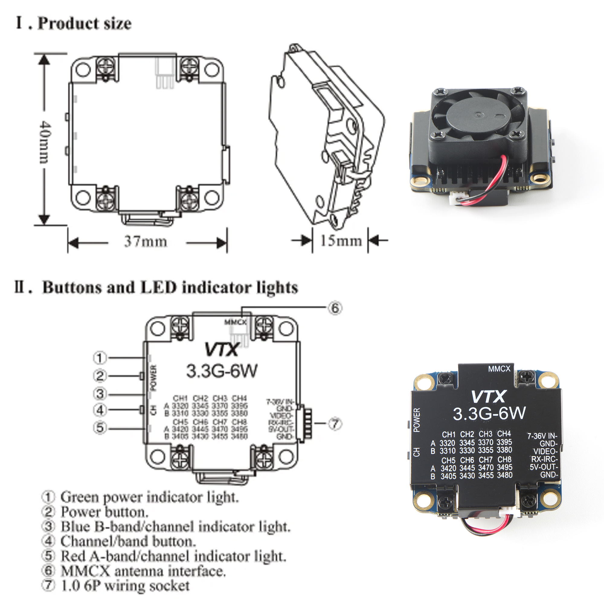 FPV Video Transmitter 3.3G 6W  - - Remote Control (Rc) Drone ulasan dan harga