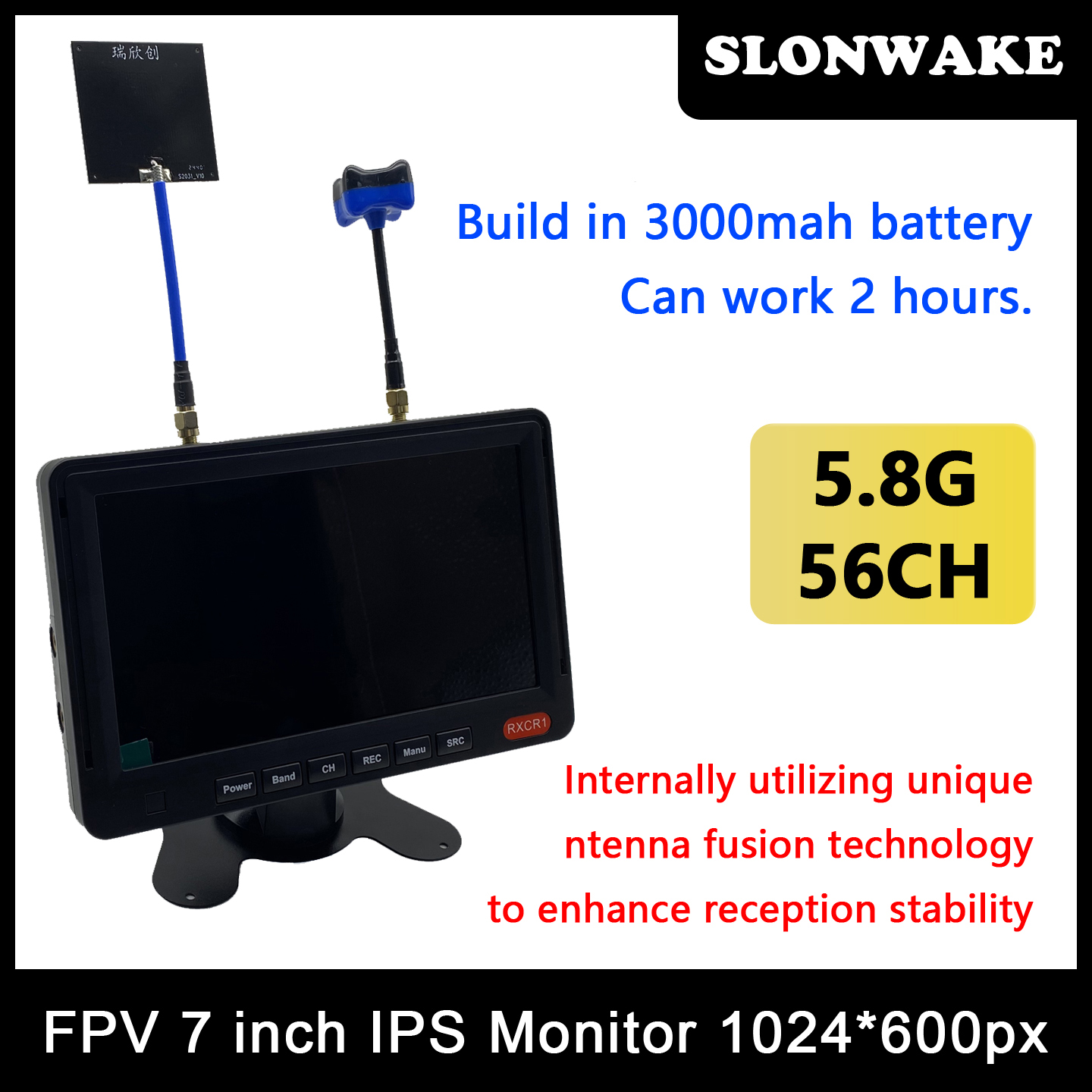 5.8G 48CH 7 Inch FPV Monitor 1 - Vtx Video Transmitter ulasan dan harga